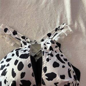 Black and White Cow Print Bra